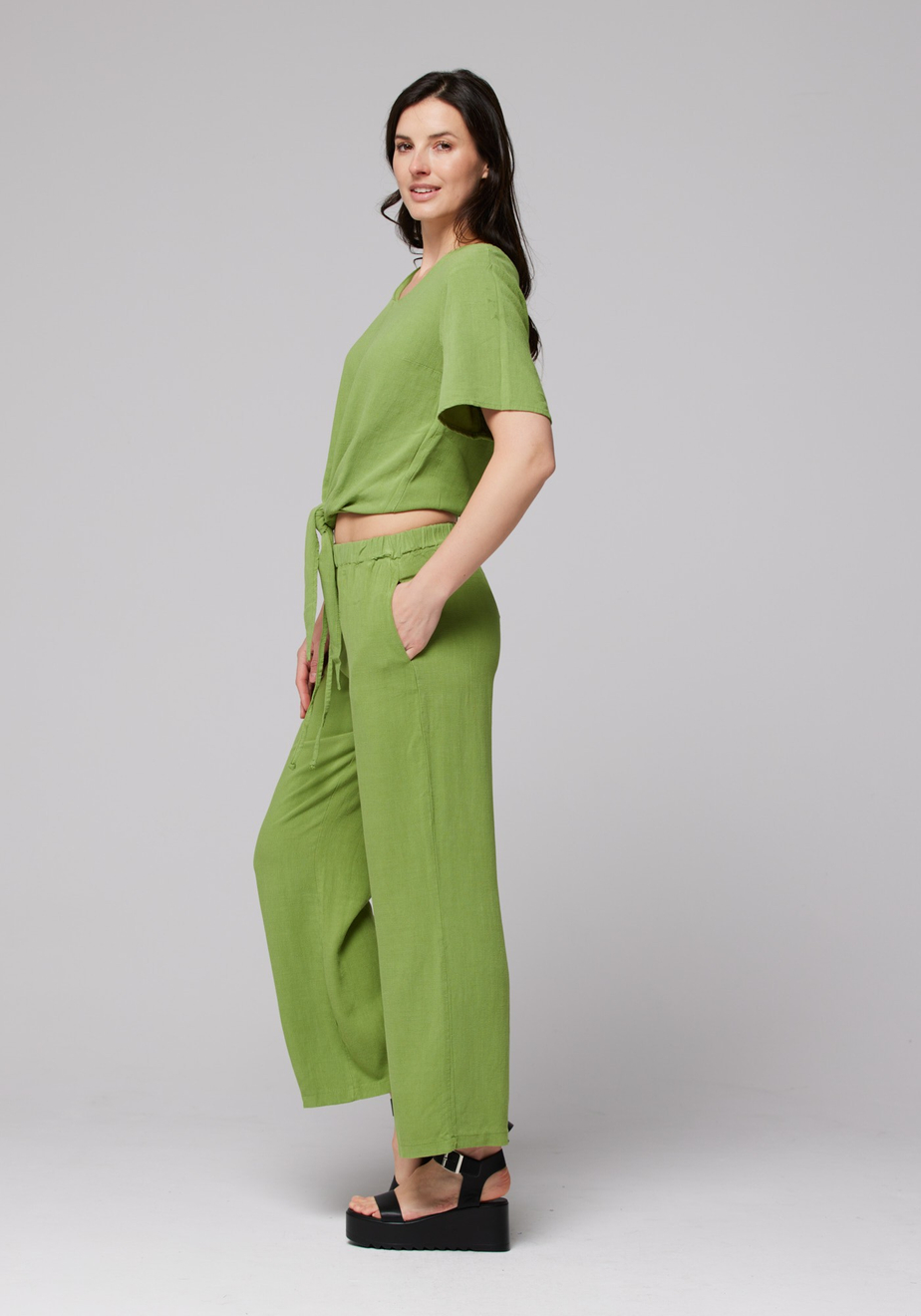 Wiązana lniana bluzka 3327