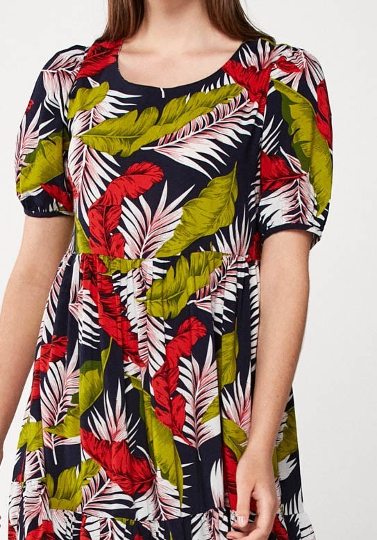 Midi sukienka w liście 1658