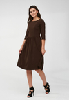 Odcinana brązowa sukienka 1772