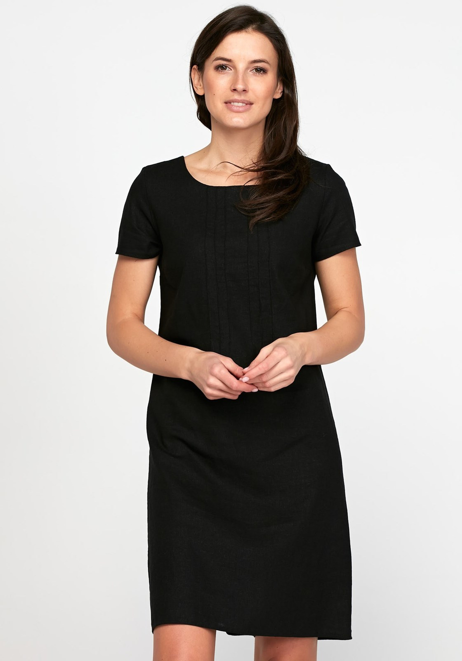 Czarna lniana sukienka 1360