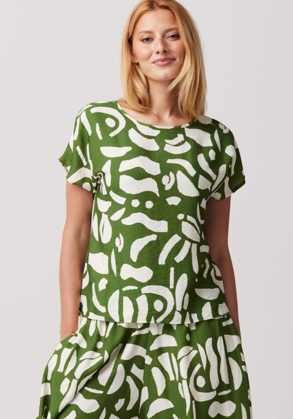 Bluzka w kremowy wzór 3442