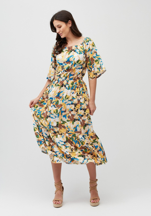 Midi kwiatowa sukienka 1164