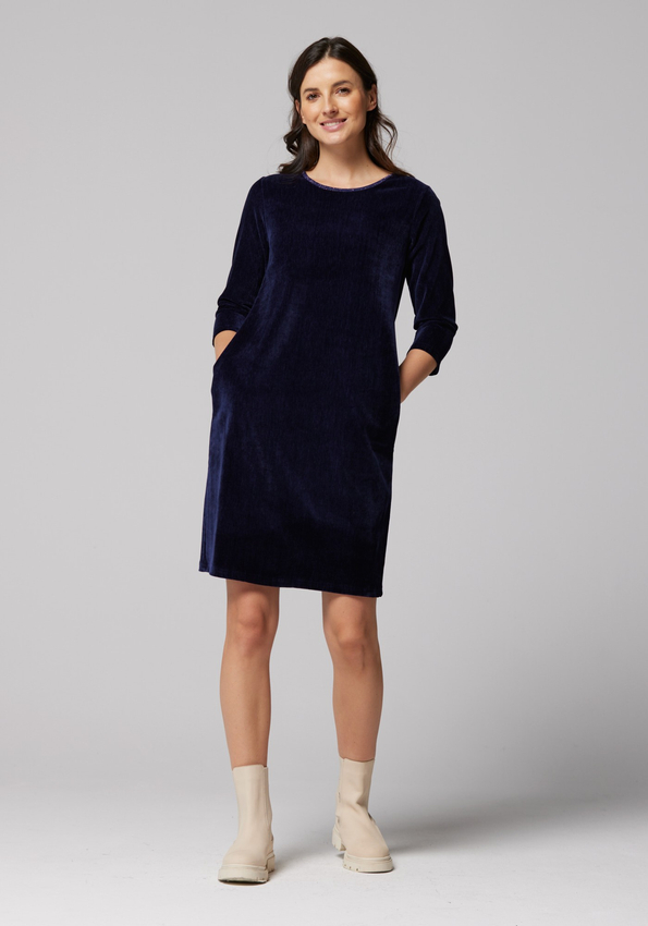 Granatowa welurowa sukienka 1739
