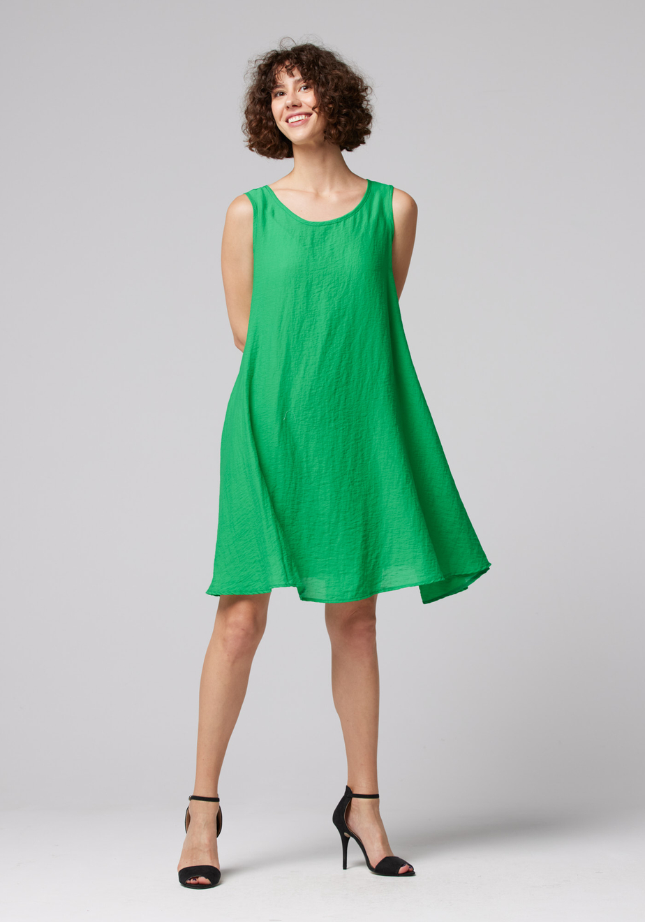 Zielona trapezowa sukienka 1140