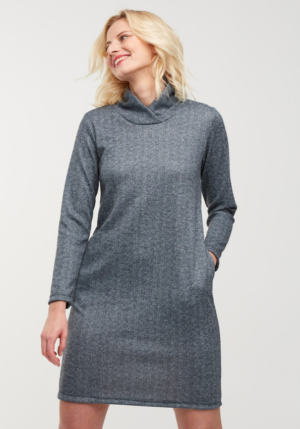 Szara sukienka ze stójką 1938