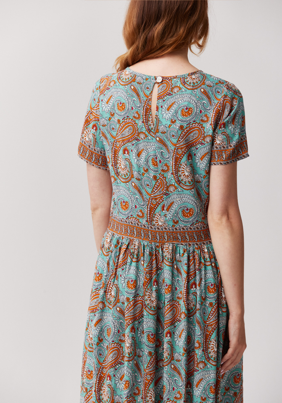 Miętowa sukienka paisley 1036