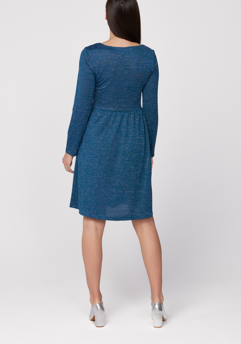 Morska sukienka z delikatnym brokatem 1838