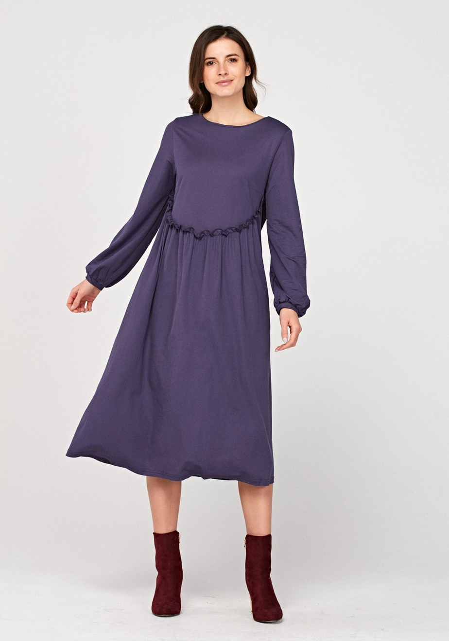 Fioletowa sukienka midi 1731