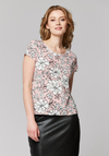 Różowy top w białe kwiaty 3244