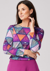 Bluzka w kolorowy wzór 3176