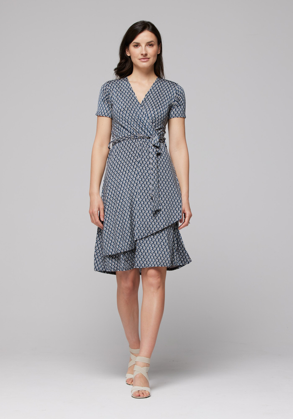 Kopertowa wiązana sukienka 1436