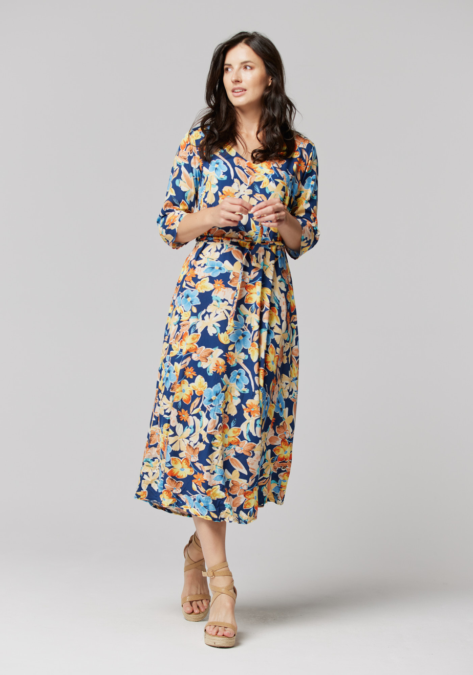 Granatowa wiązana sukienka 1091