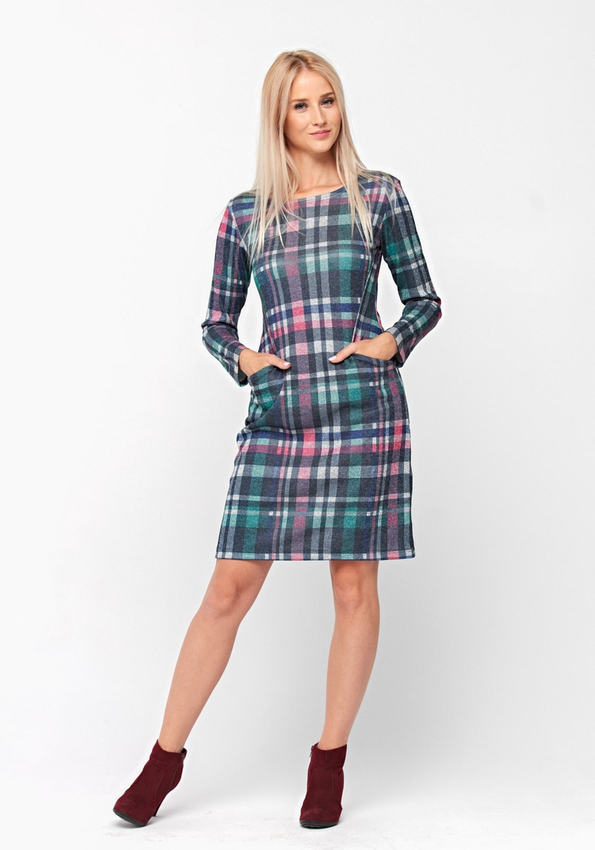 Kolorowa sukienka w kratkę 1948