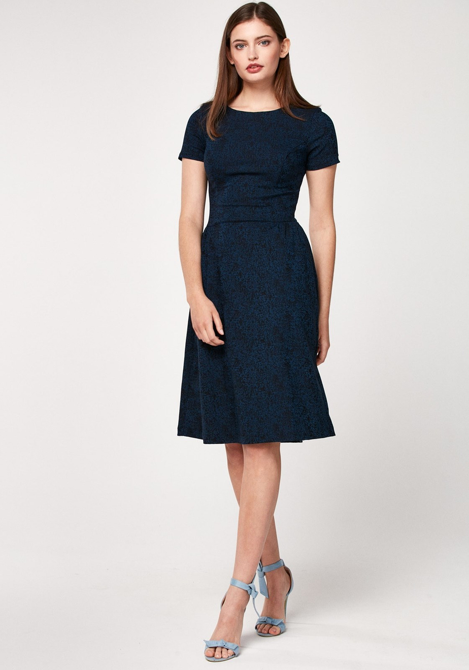 Granatowa rozkloszowana sukienka 1774