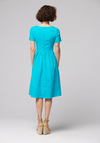 Turkusowa sukienka z podkreśloną talią 1773