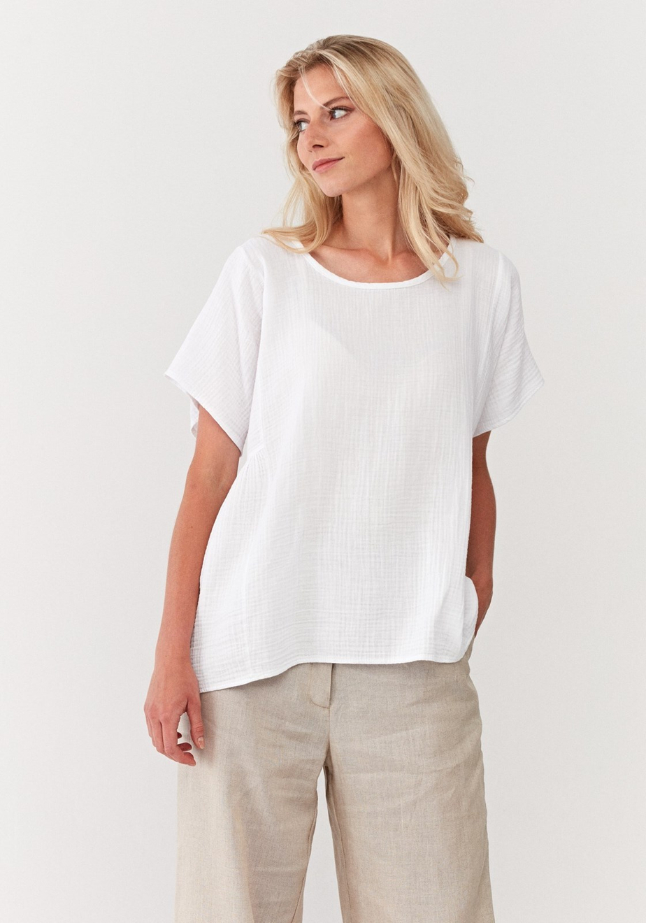 Biała muślinowa bluzka 3175