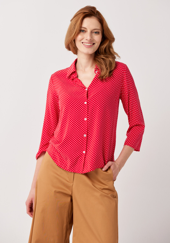 Czerwona koszula w drobne groszki 3292