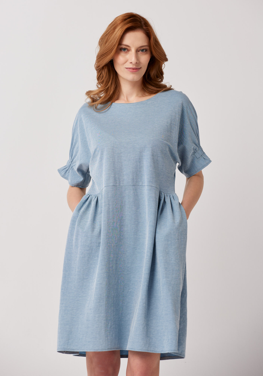 Błękitna prosta sukienka 1197
