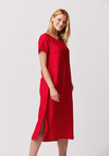 Prosta czerwona sukienka 1222