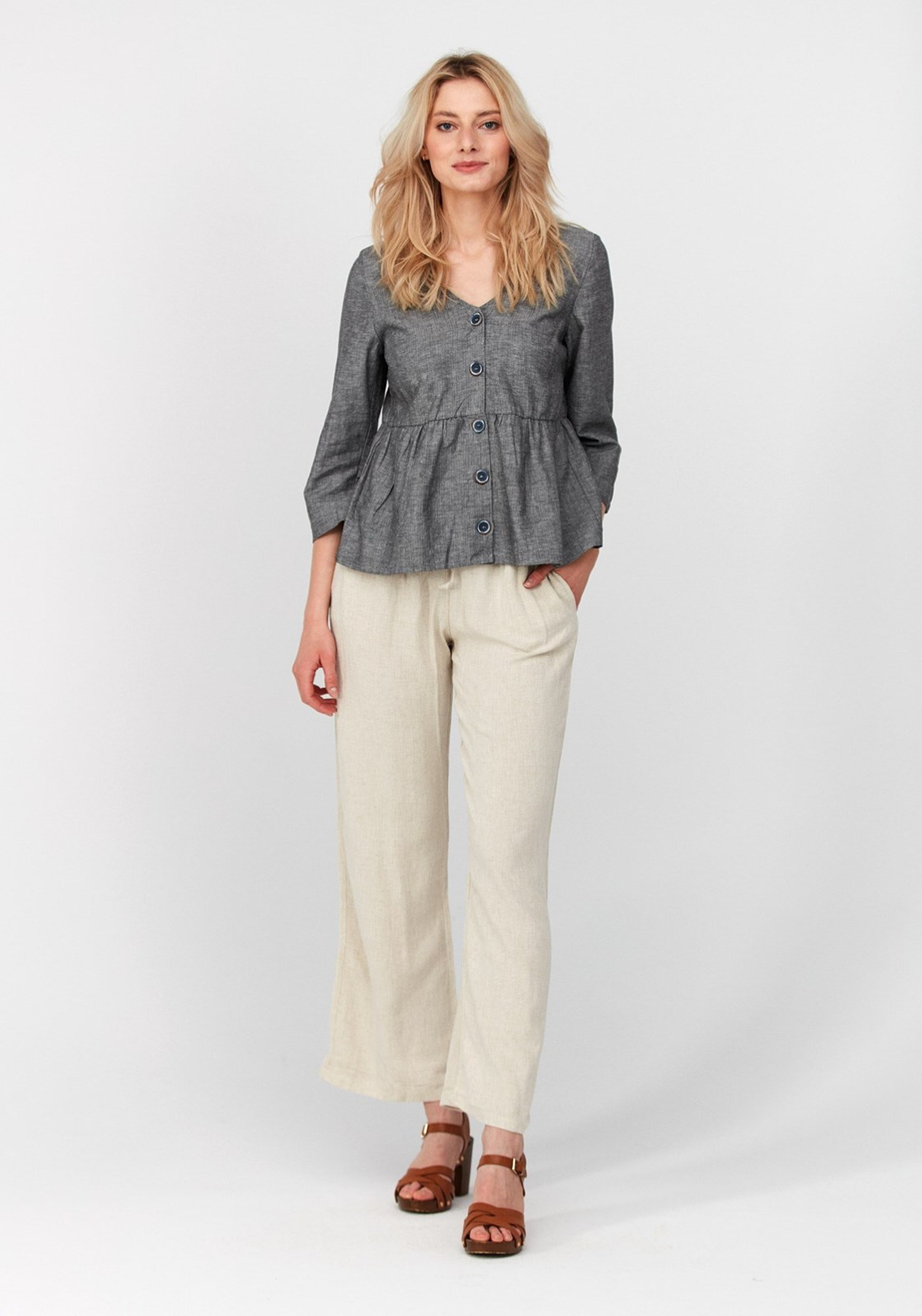 Wiskozowo-lniane spodnie 5030