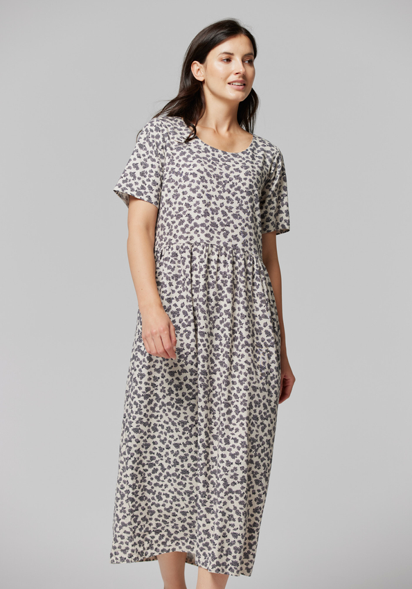 Jasna, długa sukienka z lnem 1353