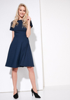 Rozkloszowana granatowa sukienka 1178