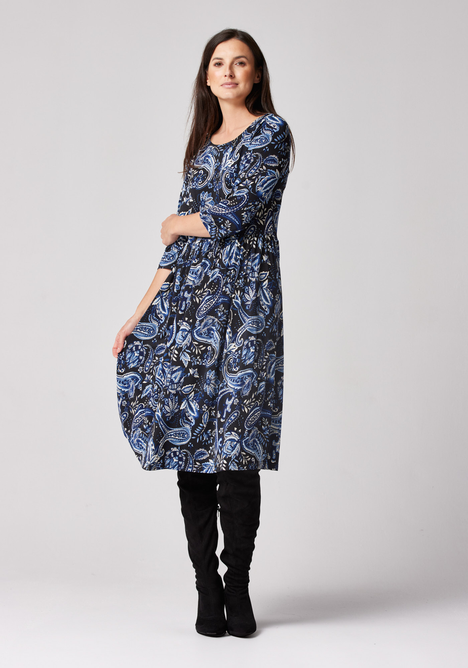 Czarna sukienka paisley 1467