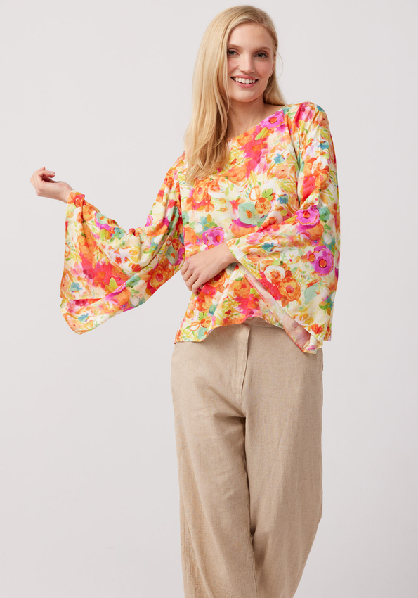 Bluzka w kolorowe kwiaty 3407