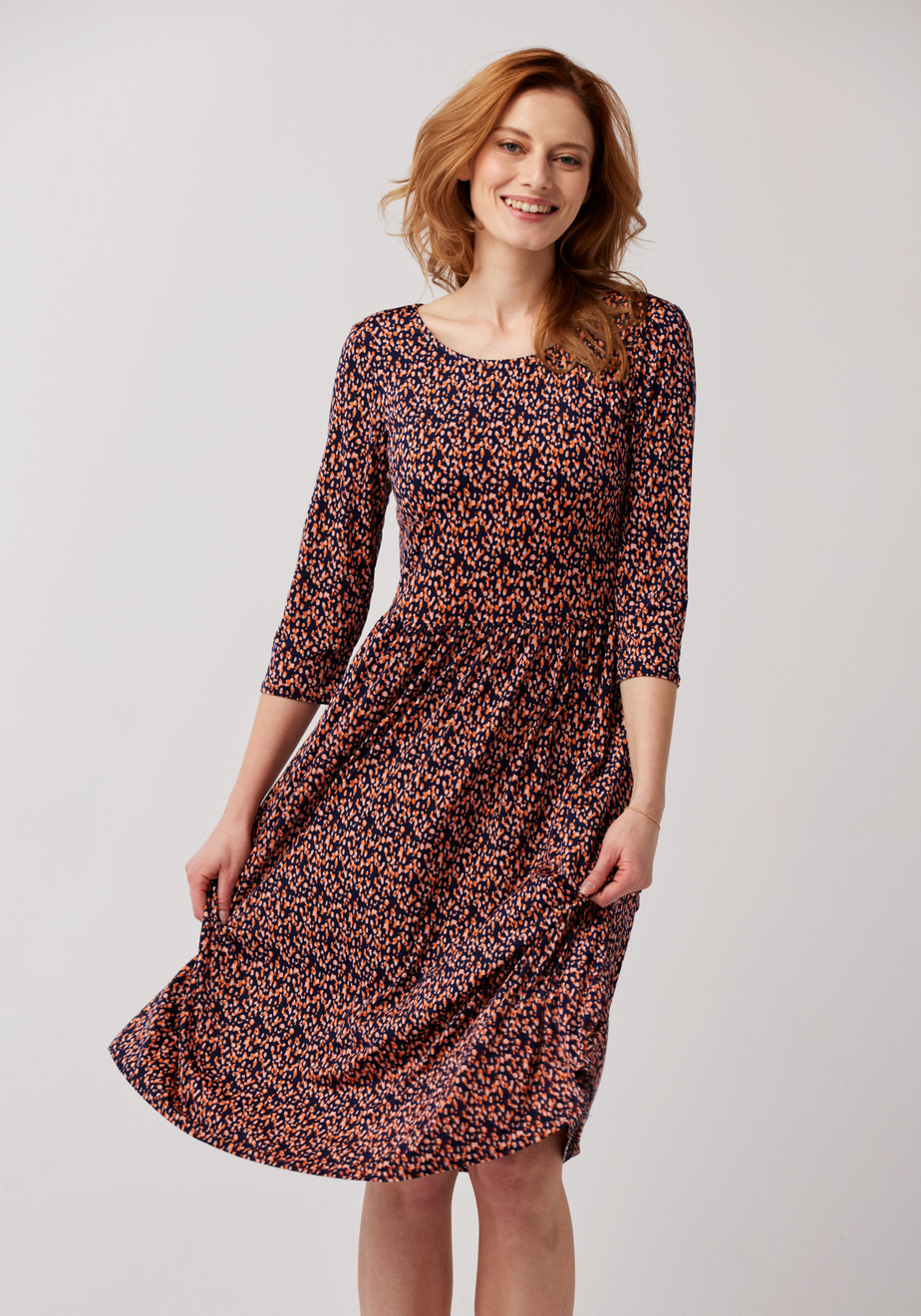 Sukienka w pomarańczowe plamki 1531