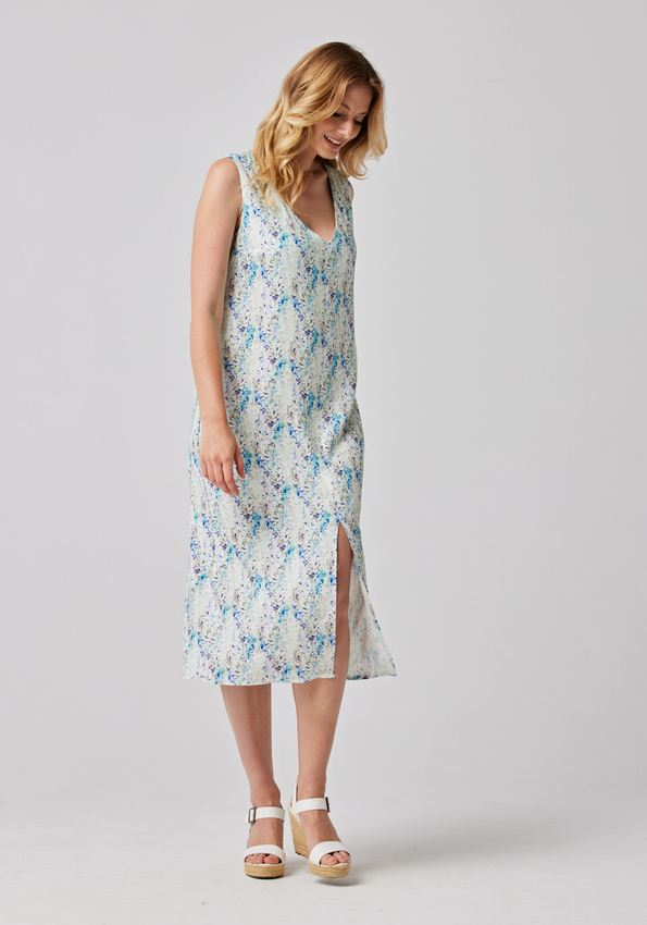 Prosta sukienka w listki 1333