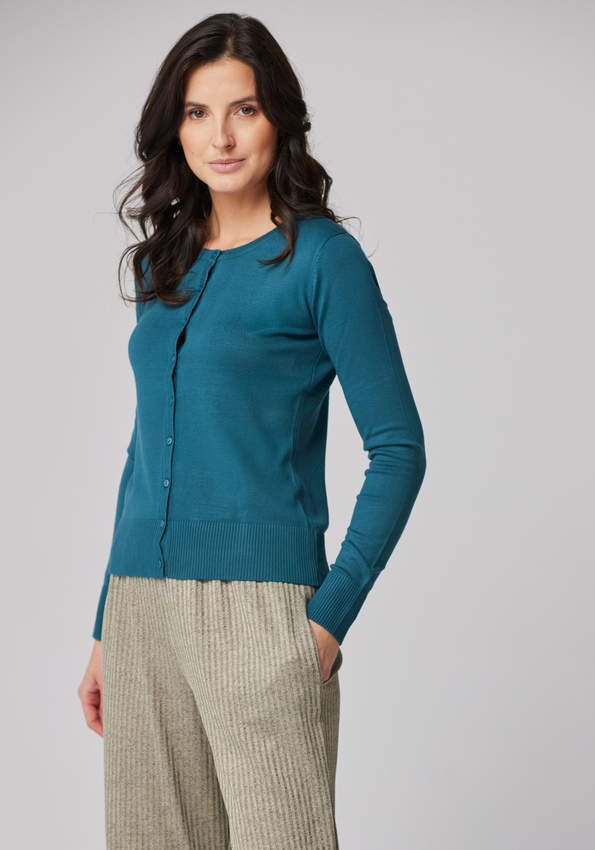 Klasyczny sweter w morskim kolorze 8718