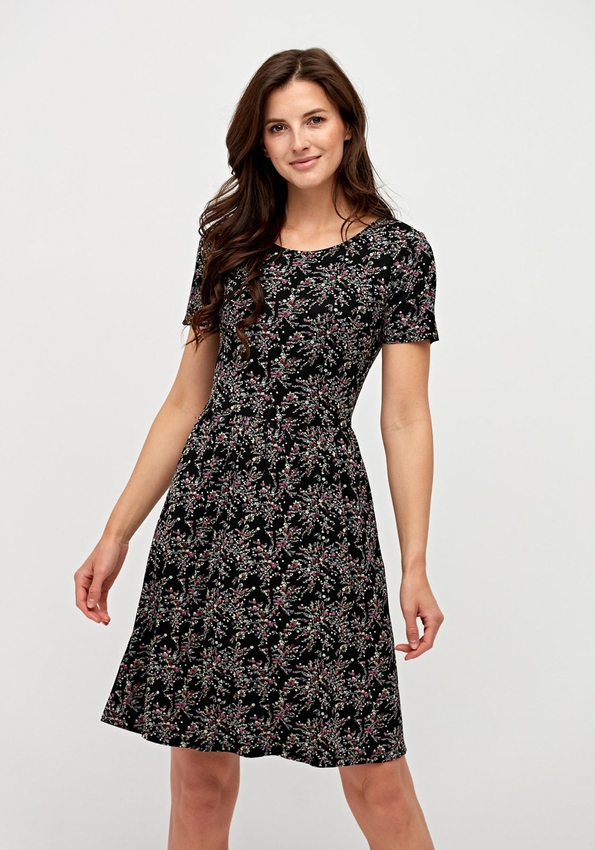 Czarna sukienka w kwiatki 1277