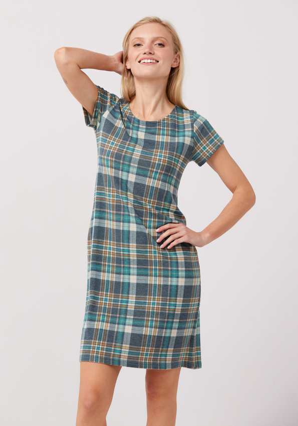 Prosta sukienka w kratę 1283