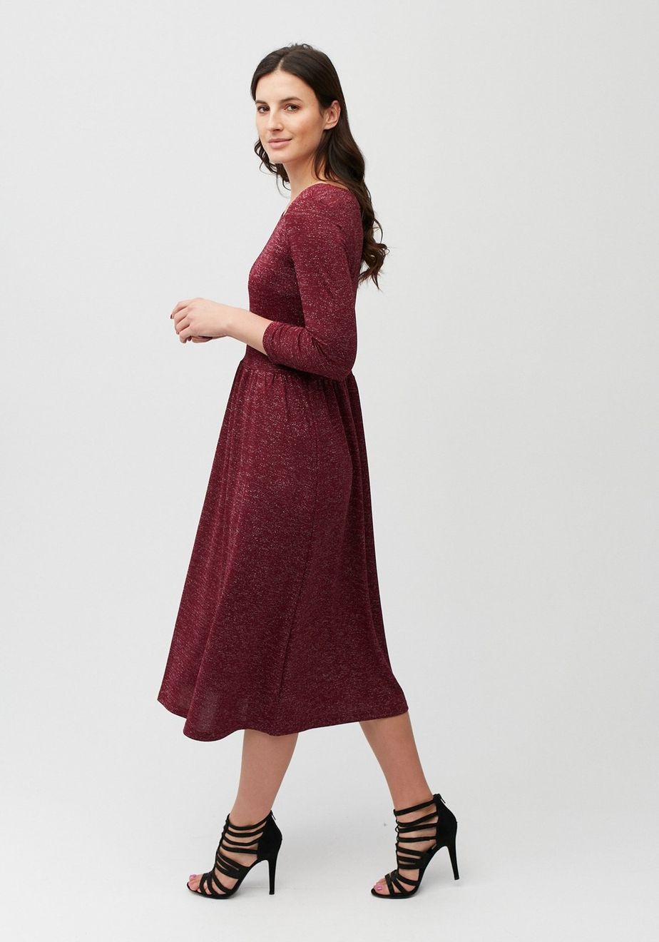 Bordowa sukienka midi 1916