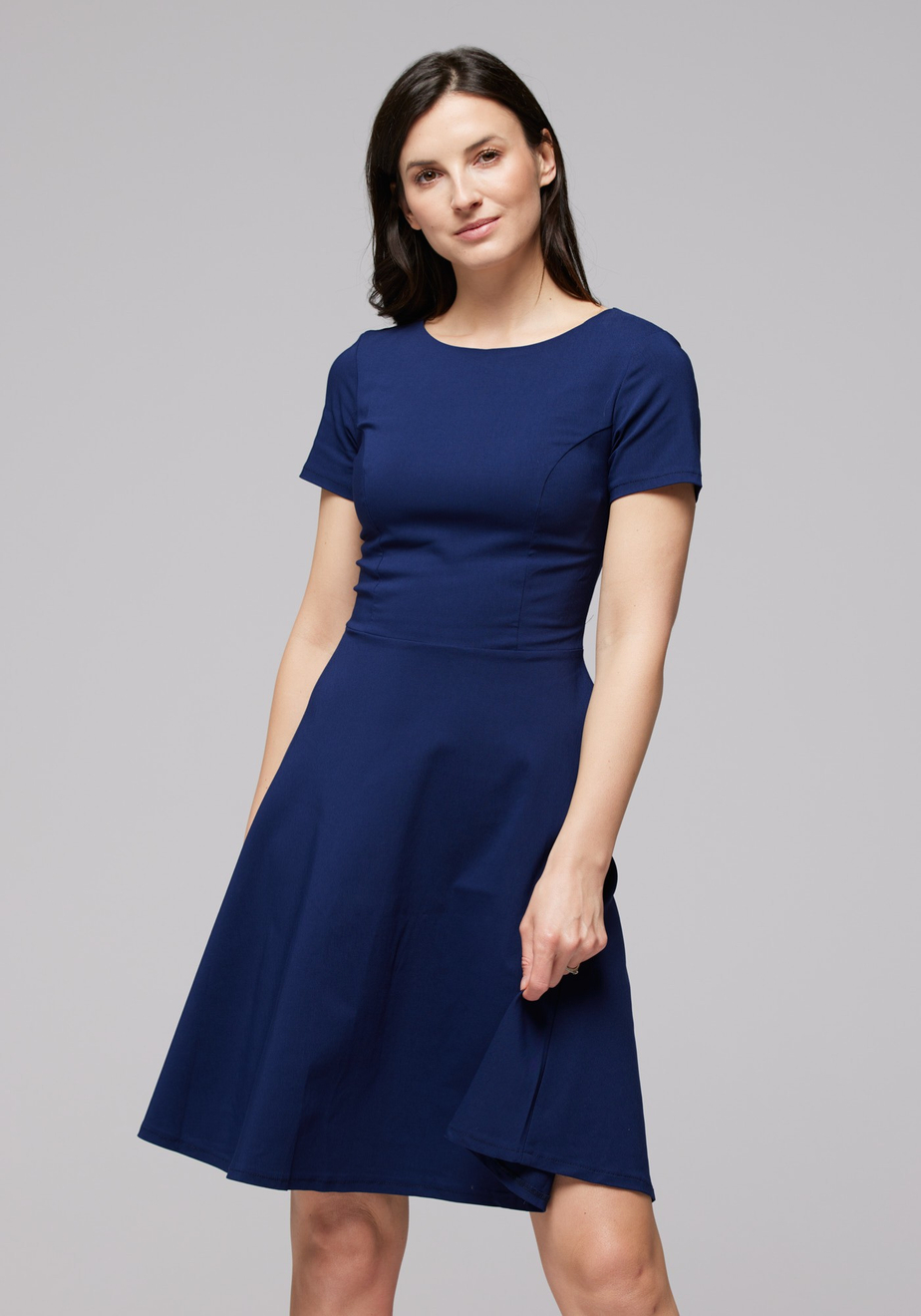 Elegancka granatowa sukienka 1705