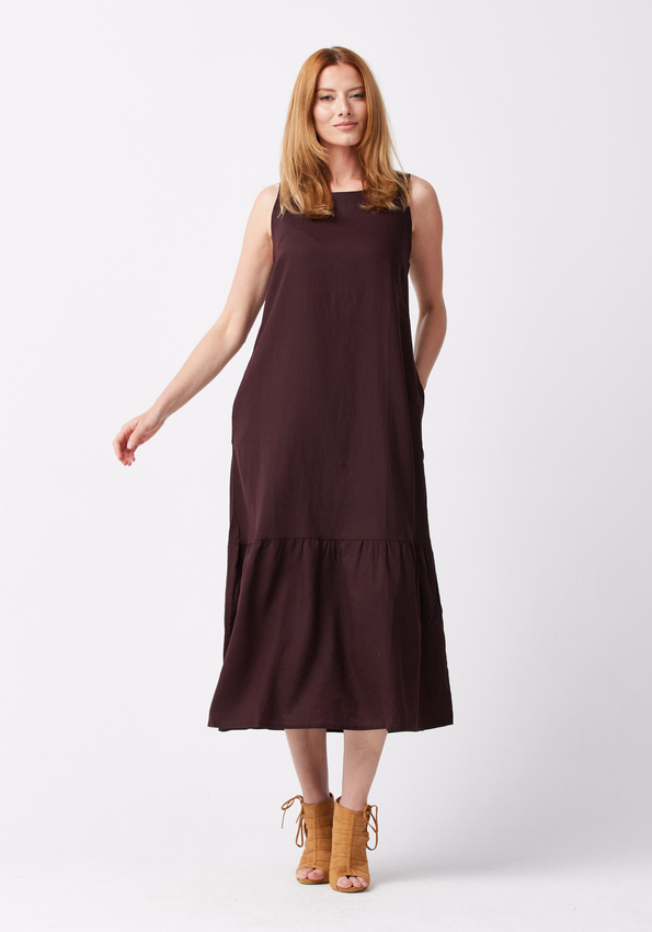 Czekoladowa sukienka oversize 1375