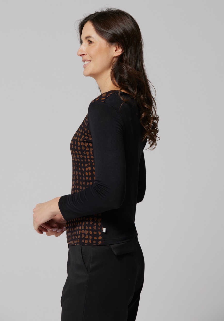 Bluzka w kropki z gładkim tyłem 3279