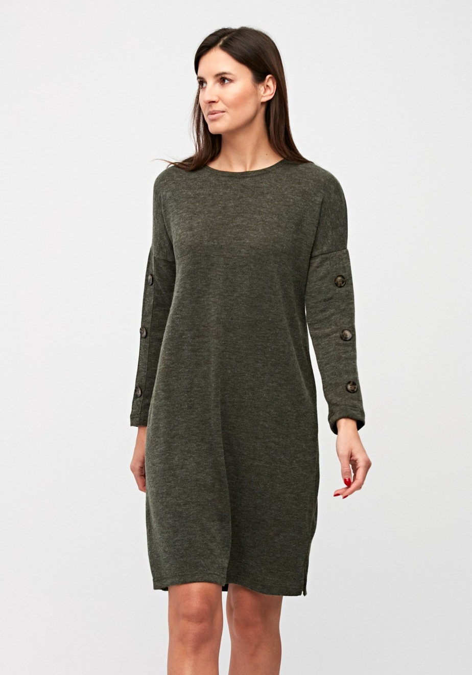 Dzianinowa zielona sukienka 1887