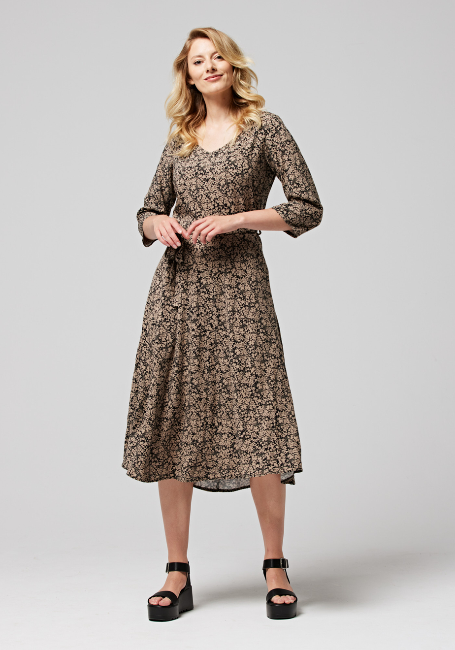 Wiązana sukienka midi 1147