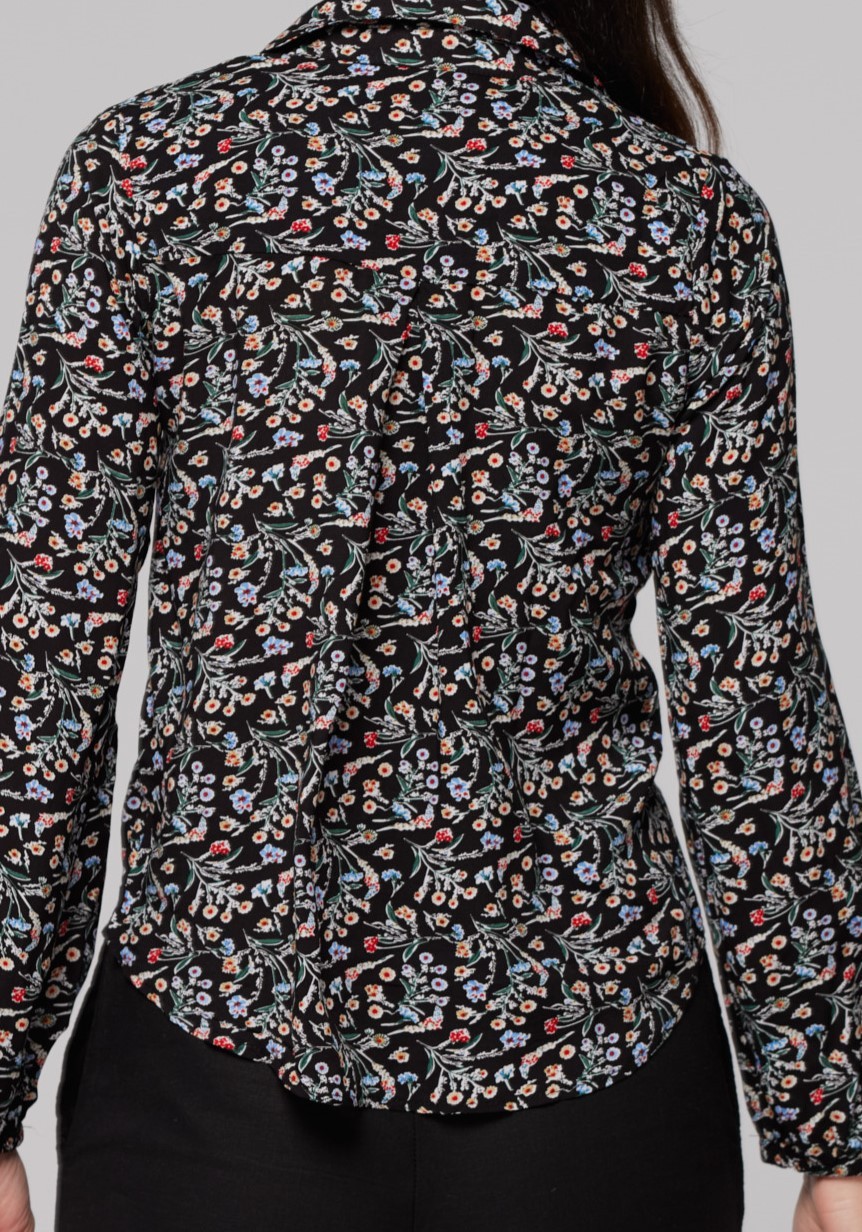 Czarna koszula w kwiatki 3031