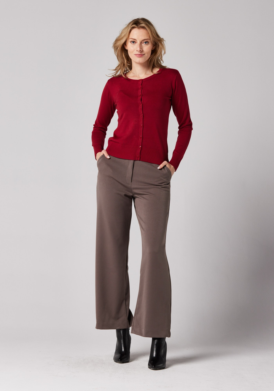 Klasyczny bordowy sweter 8718