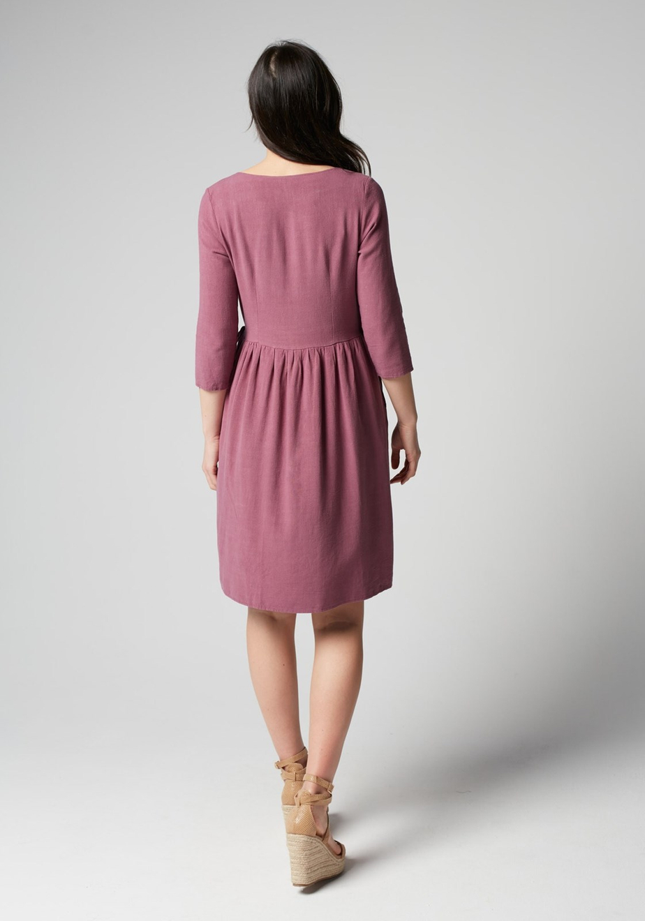 Kopertowa wiązana sukienka 1371