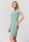 Szałwiowa dopasowana sukienka 1571