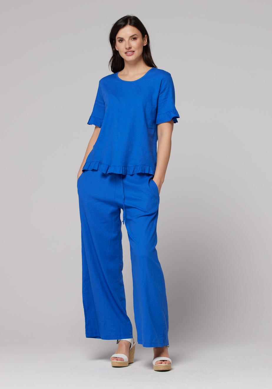 Niebieska lniana bluzka 3315