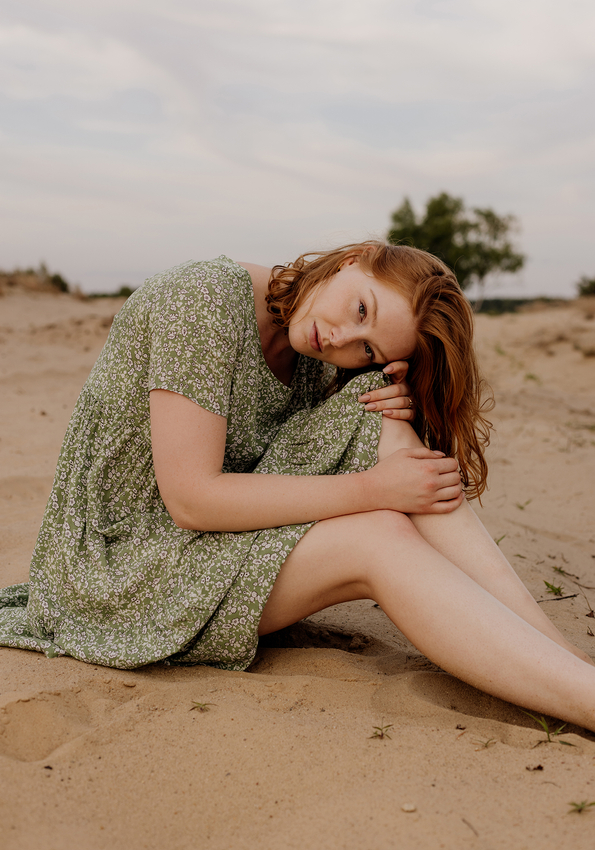 Zielona swobodna sukienka 1017