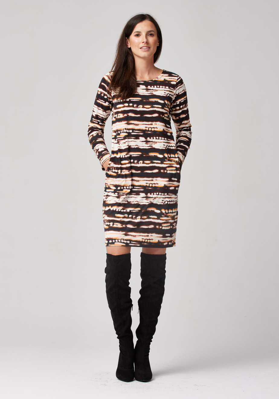 Sukienka w nieregularne paski 1914