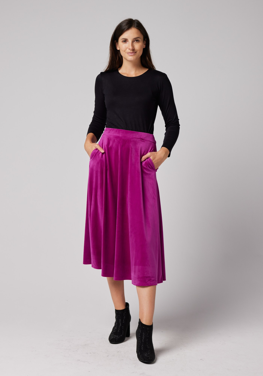 Fuksjowa welurowa spódnica 2030