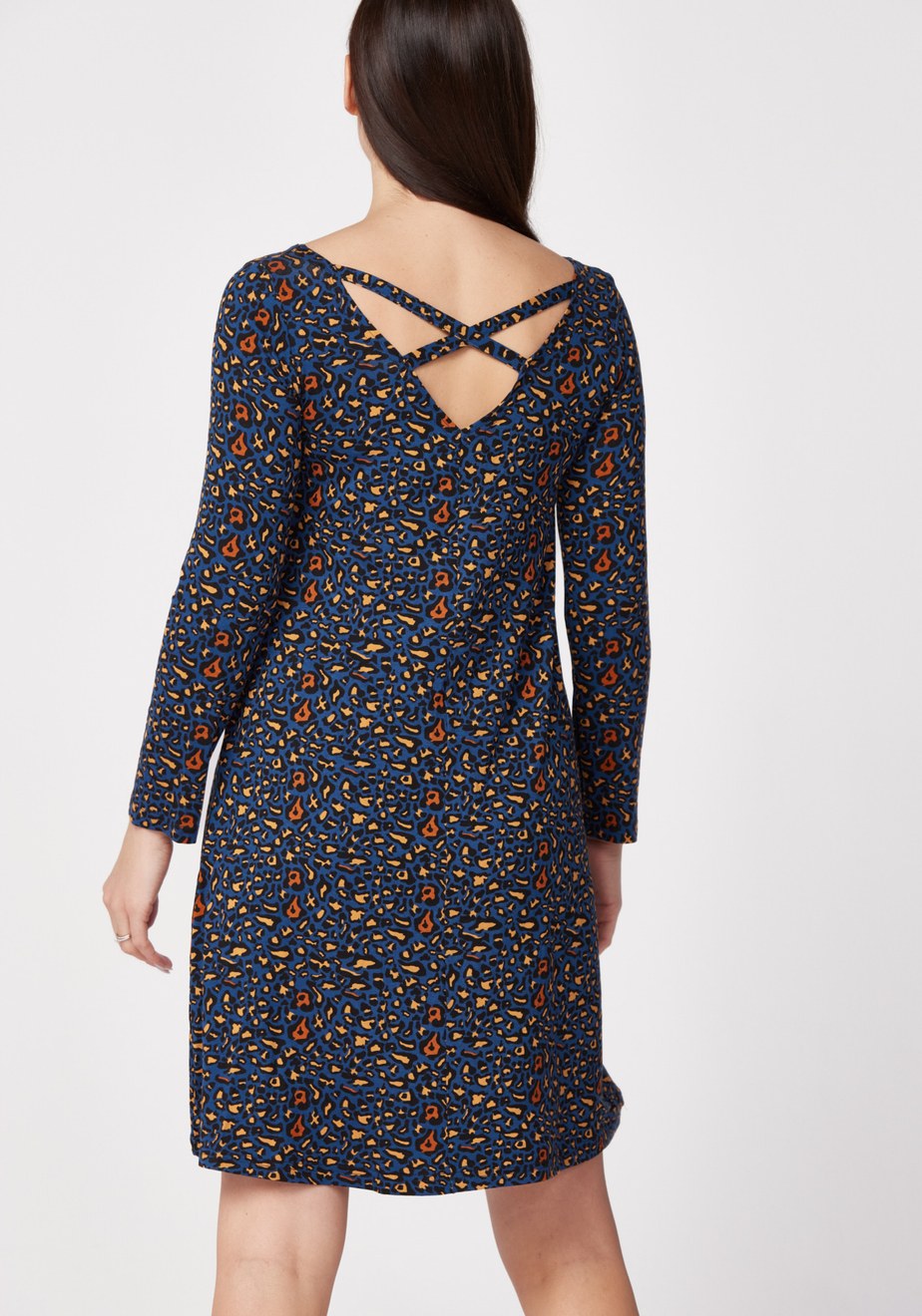 Sukienka w panterkę z wycięiem na plecach 1993