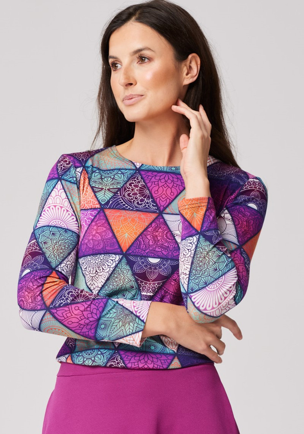Bluzka w kolorowy wzór 3176