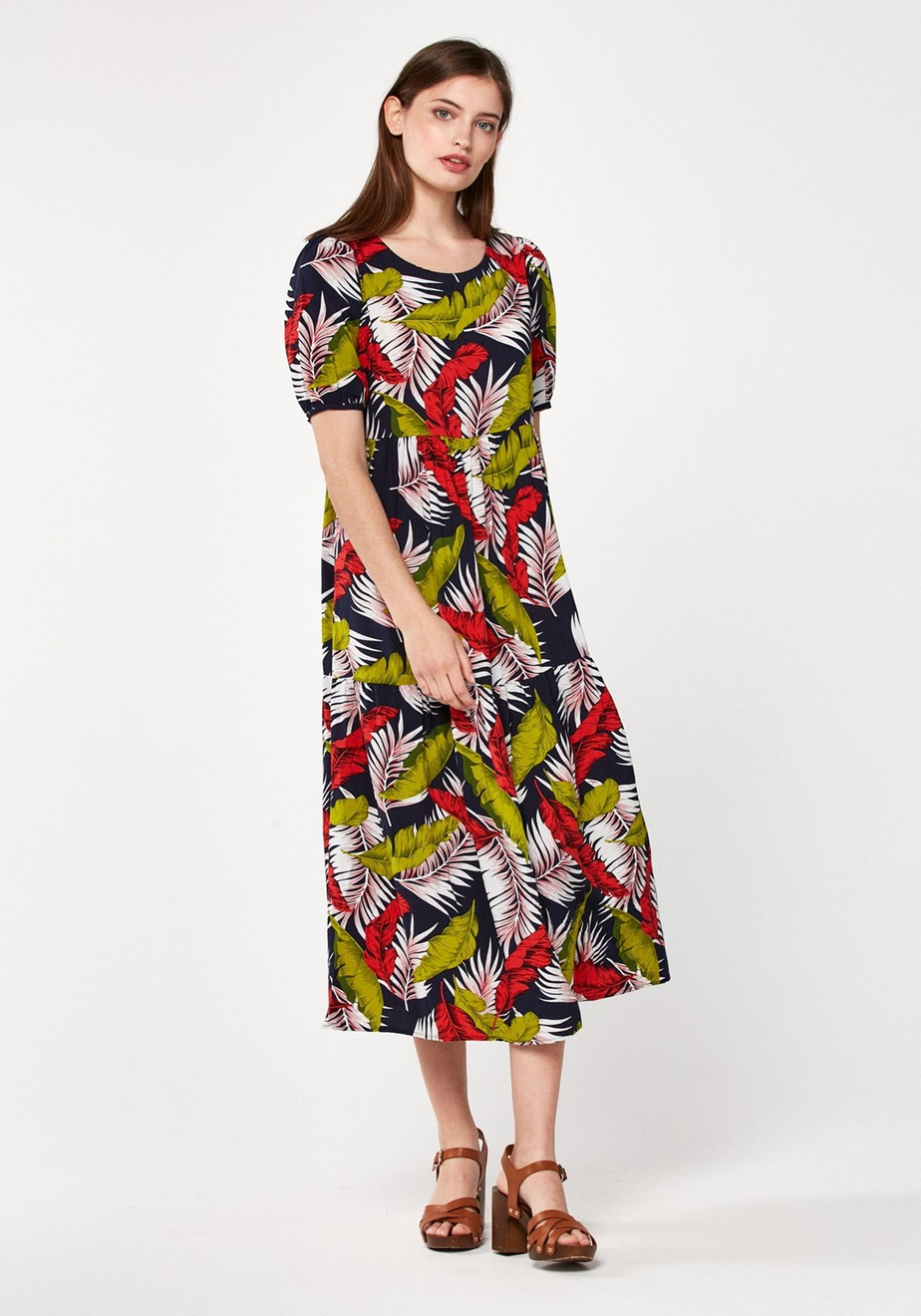 Midi sukienka w liście 1658